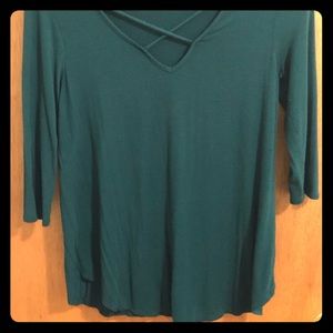Emory Park Teal 3/4 Sleeve